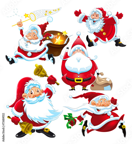 Set of funny Santa Claus