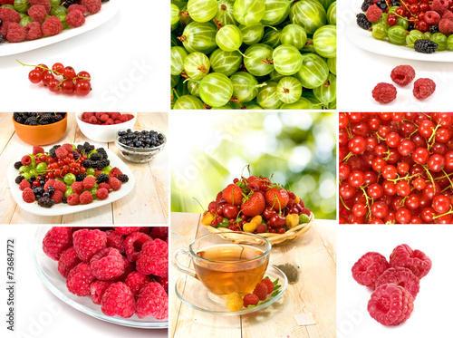 Fototapeta Naklejka Na Ścianę i Meble -  different berries on a white background