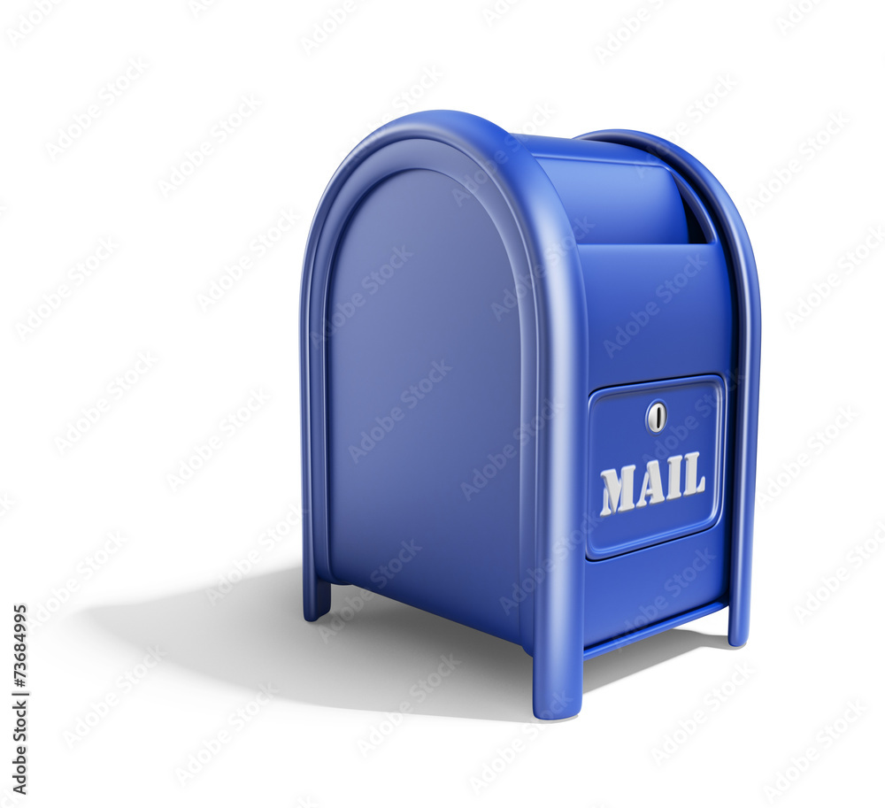 Blue mail box. 3D Icon isolated on white background Blue mail box. 3D Icon isolated on white background