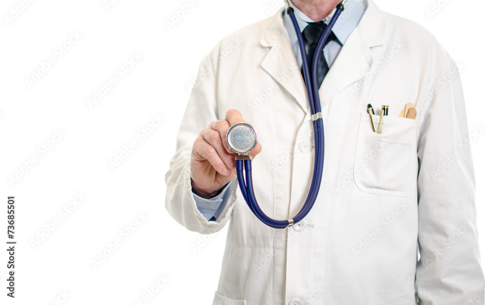 Doctor holding a stethoscope Doctor holding a stethoscope