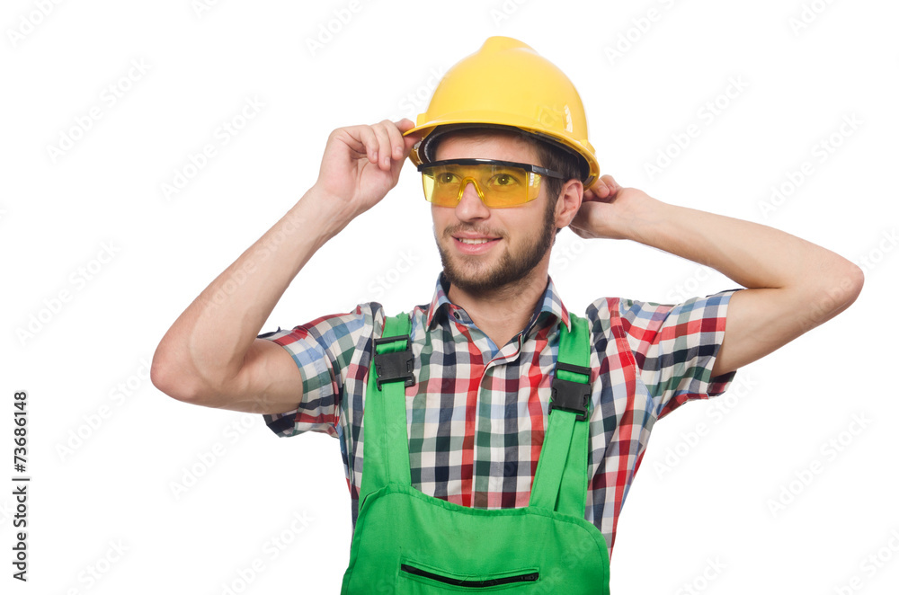 Industrial worker isolated on the white background