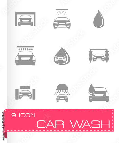 Vector car wash icons set