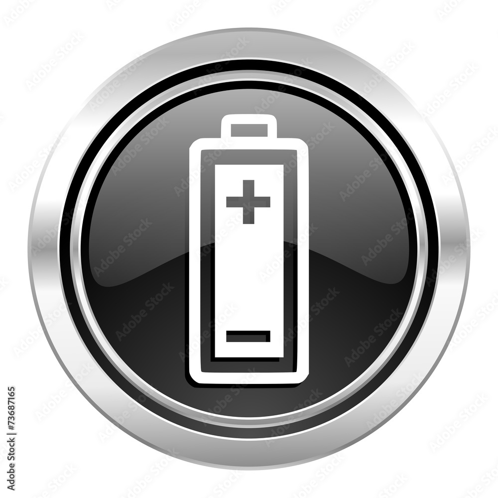 battery icon, black chrome button, power sign battery icon, black chrome button, power sign