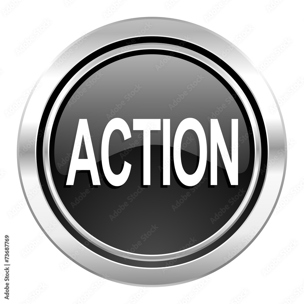 action icon, black chrome button action icon, black chrome button