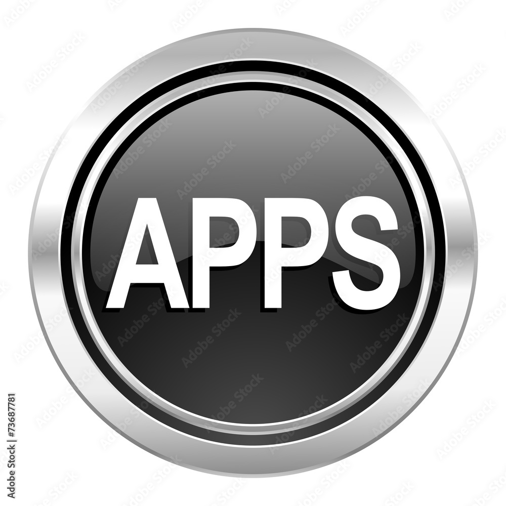 apps icon, black chrome button apps icon, black chrome button