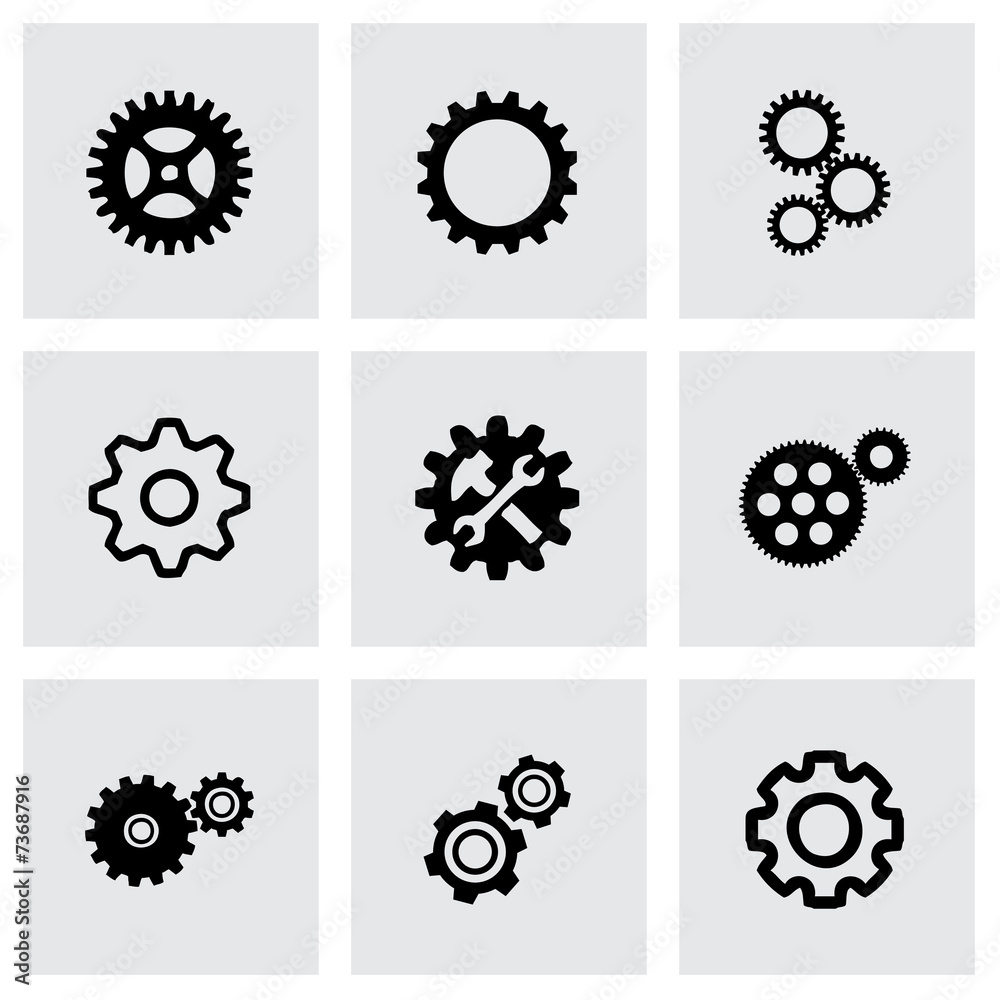 Vector gear icons set Vector gear icons set