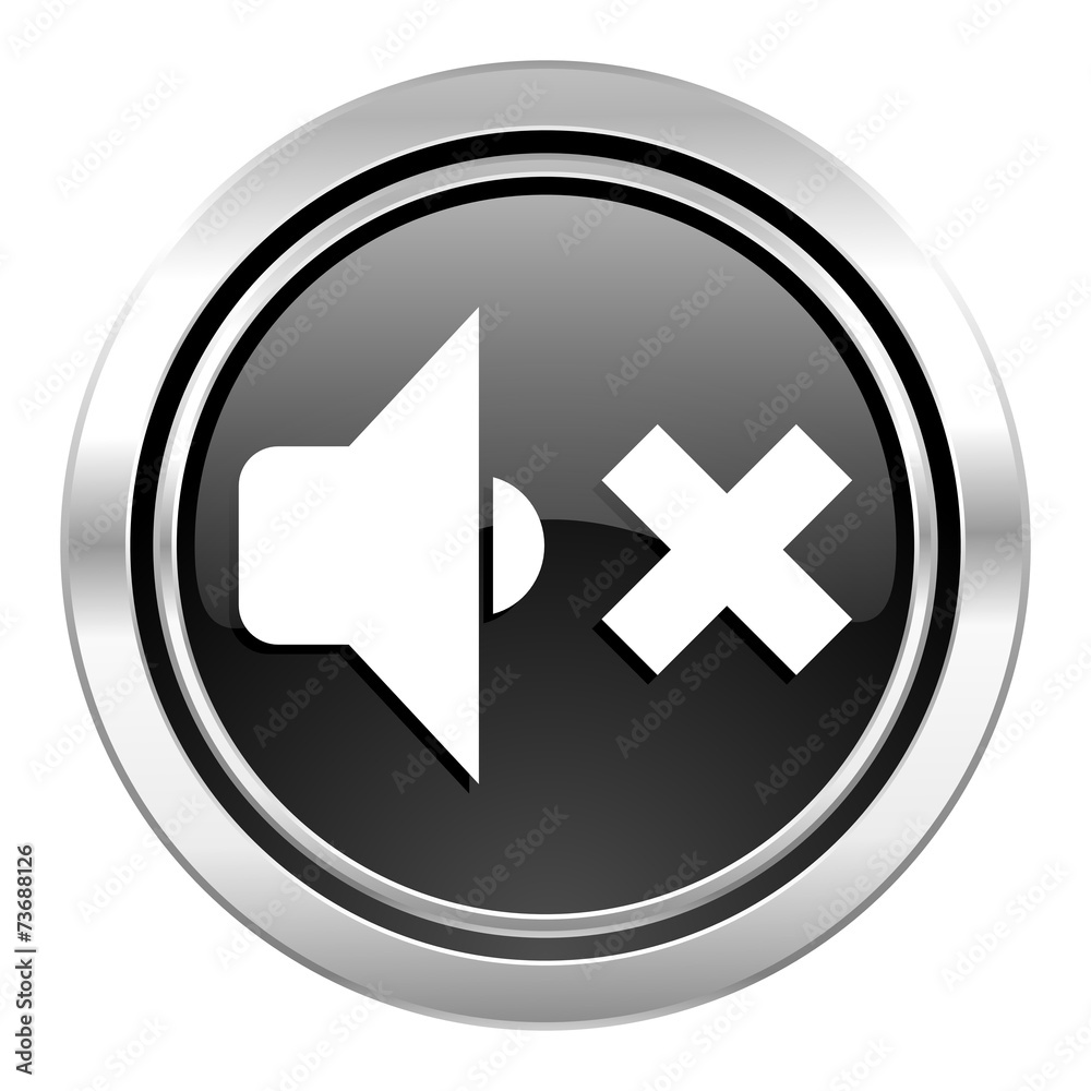 speaker volume icon, black chrome button, music sign speaker volume icon, black chrome button, music sign
