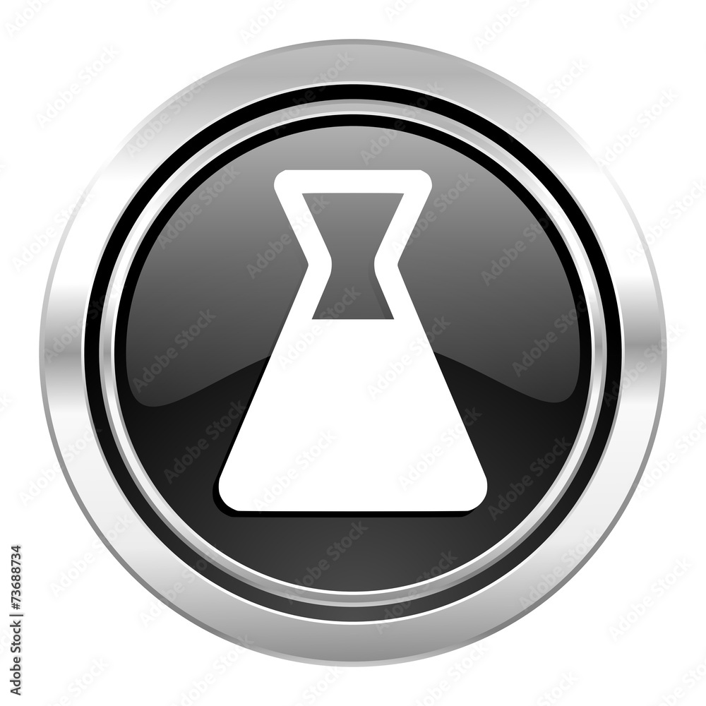 laboratory icon, black chrome button laboratory icon, black chrome button