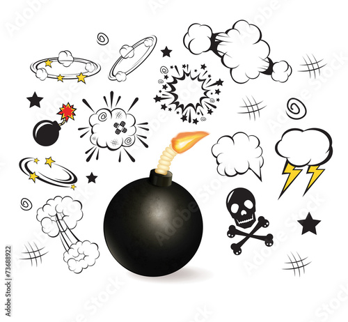 Comic boom speech bubble. Vector illustration