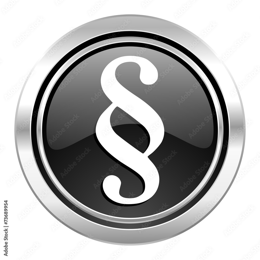 paragraph icon, black chrome button, law sign paragraph icon, black chrome button, law sign