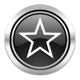star icon, black chrome button