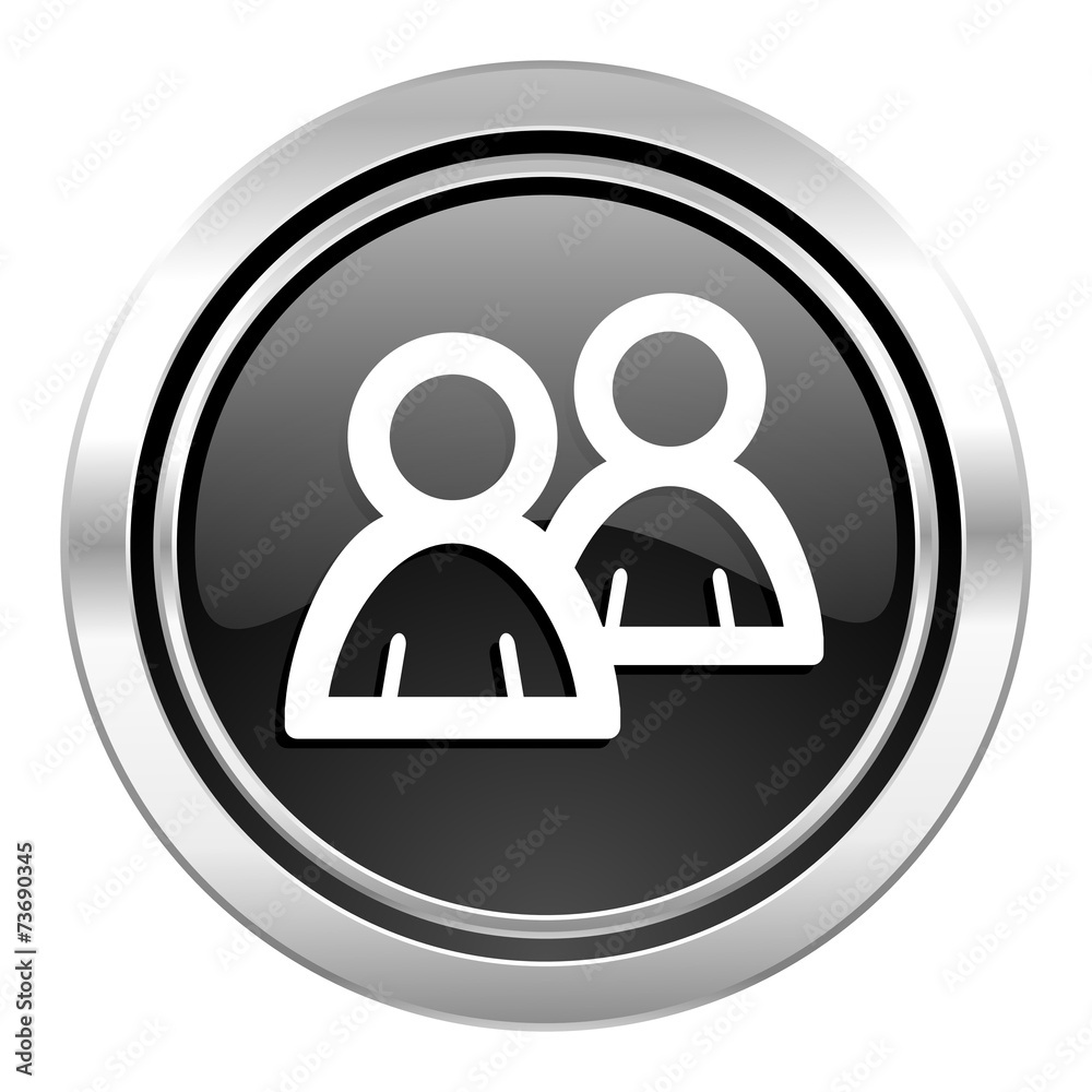 forum icon, black chrome button, people sign forum icon, black chrome button, people sign