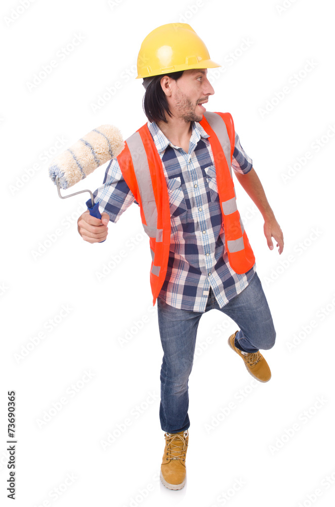 Funny painter isolated on white Funny painter isolated on white