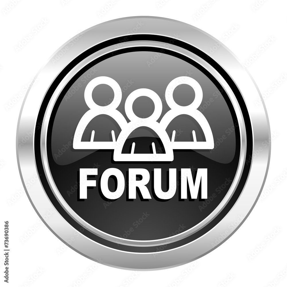 forum icon, black chrome button forum icon, black chrome button