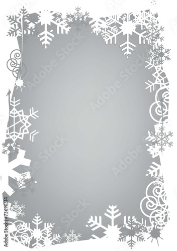 Christmas snowflakes grunge frame