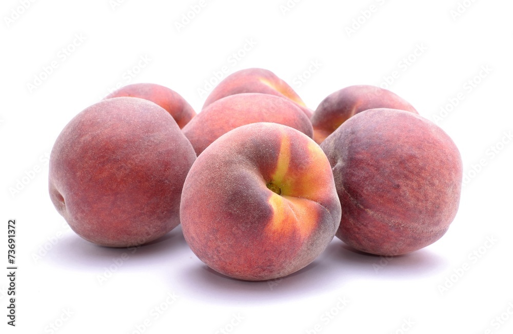Ripe peach fruit isolated on white background Ripe peach fruit isolated on white background
