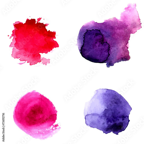 Violet and pink watercolor circles. Vector backdrop.