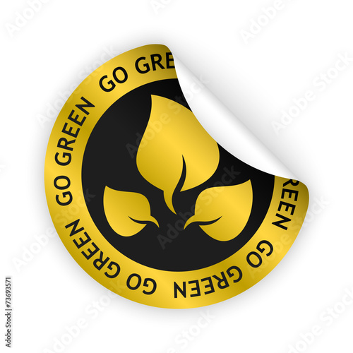vector go green bent sticker