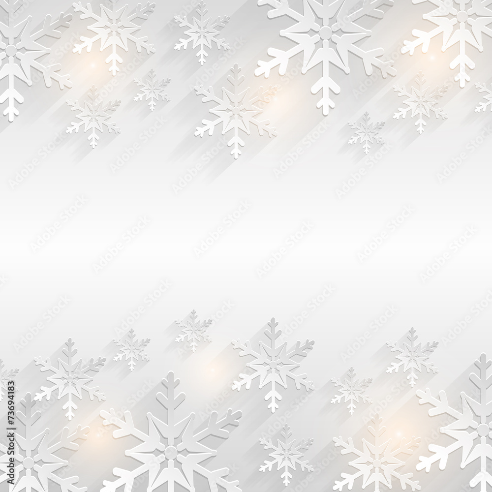 Winter background with snowflakes. Flat vector card. Winter background with snowflakes. Flat vector card.