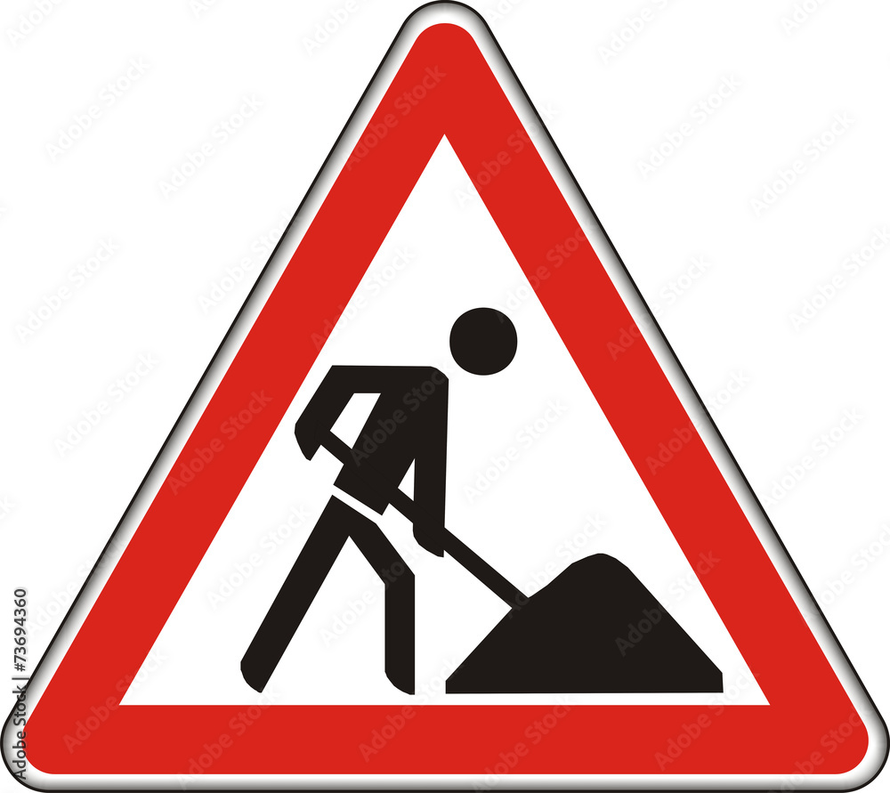 Verkehrszeichen, Baustelle Stock Illustration | Adobe Stock