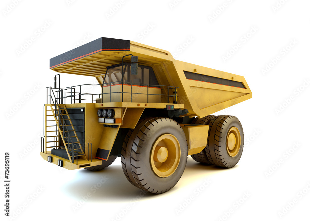 Dumper industrial truck isolated at the white background