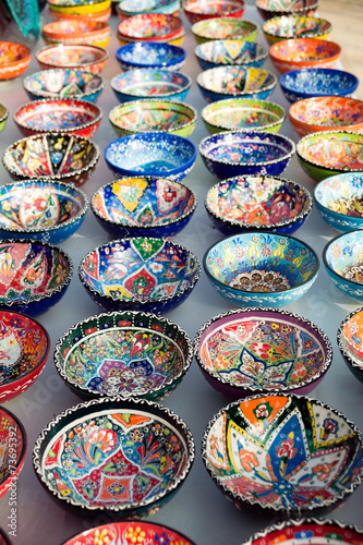 Turkish traditional handpainted pottery bowls