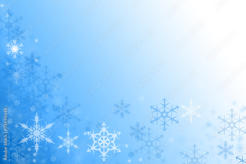 blue winter background with snowflake ornaments, text space blue winter background with snowflake ornaments, text space