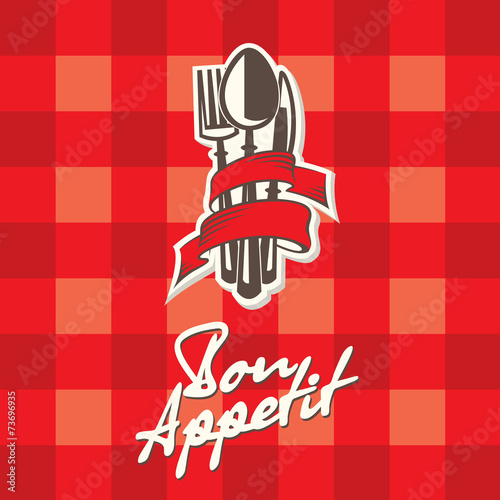 menu design with fork, spoon and knife