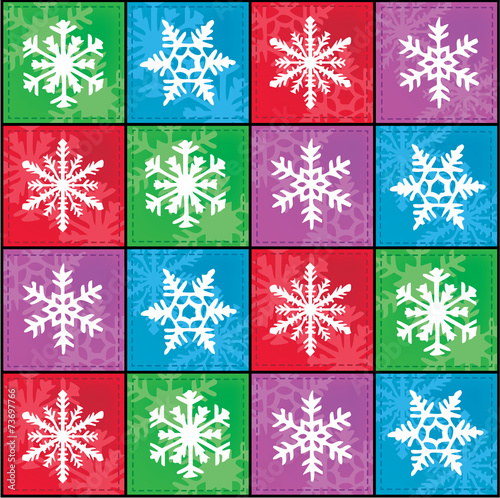 Snowflake Patchwork Quilt Background