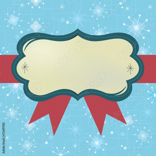 Retro Frame Snowflakes Background