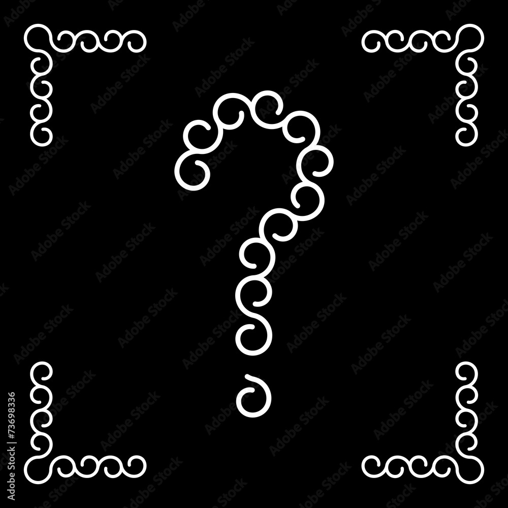 Vector logo with interrogation mark in modern design Vector logo with interrogation mark in modern design