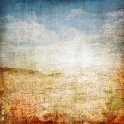 Obraz Vintage tkanina tło krajobraz