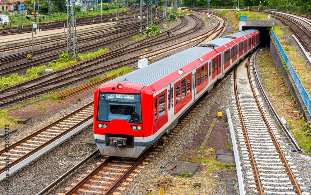 S-Bahn train in Hamburg Hauptbahnhof station - Germany