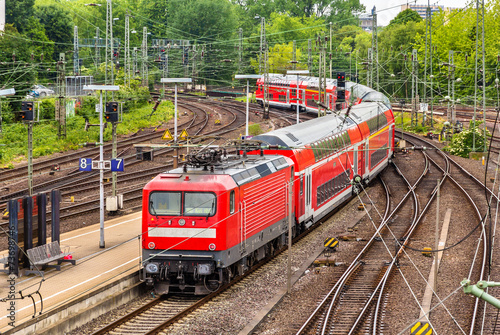 Regional express train in Hamburg Hauptbahnhof station - Germany photo