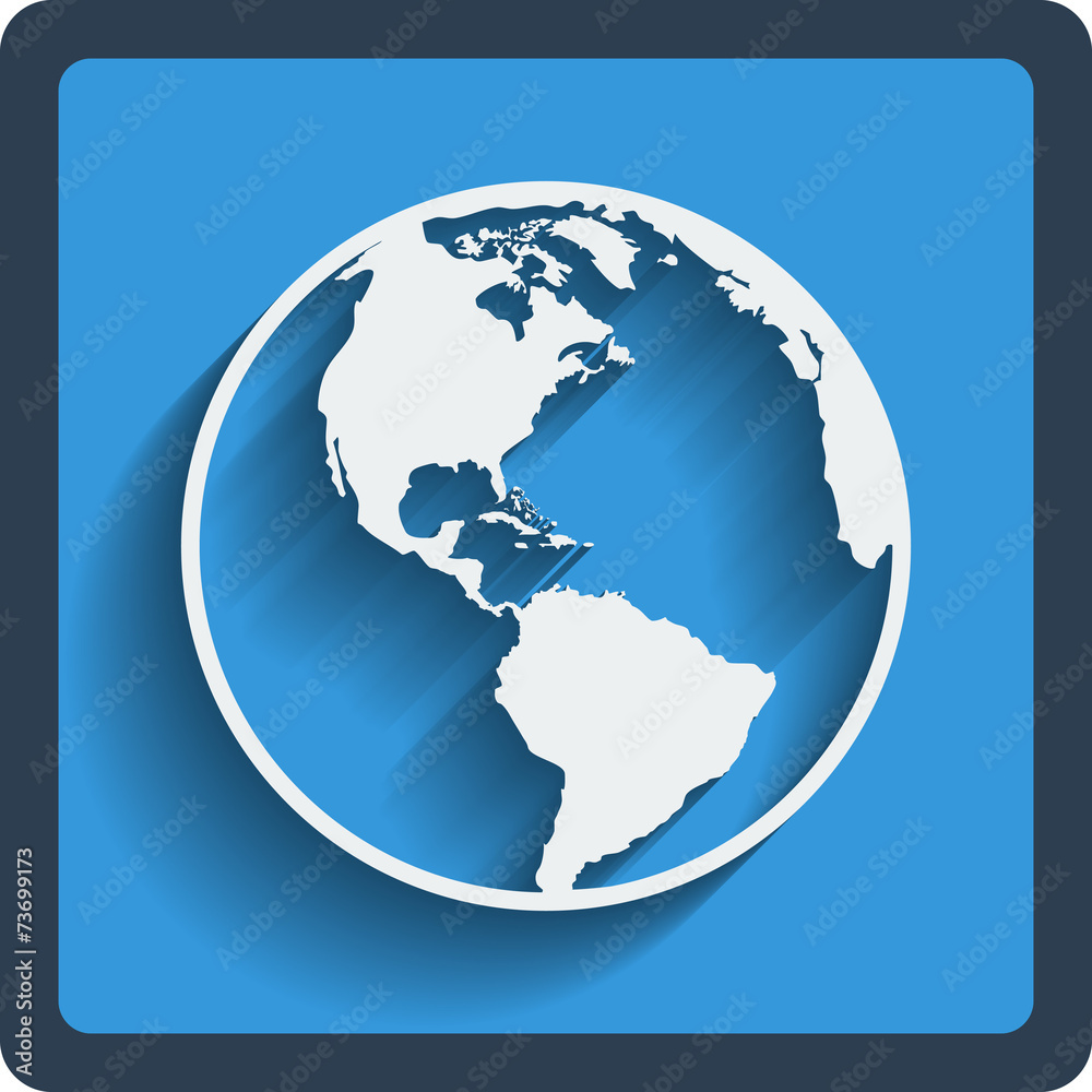 Earth planet globe web and mobile icon. Vector.