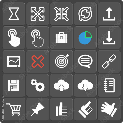 Set of 25 seo web and mobile icons. Vector.