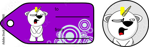 funny unicorn cartoon sticker gift card set7