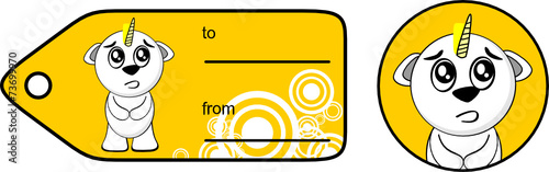 funny unicorn cartoon sticker gift card set5