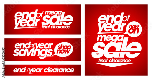 End of year mega sale banners.