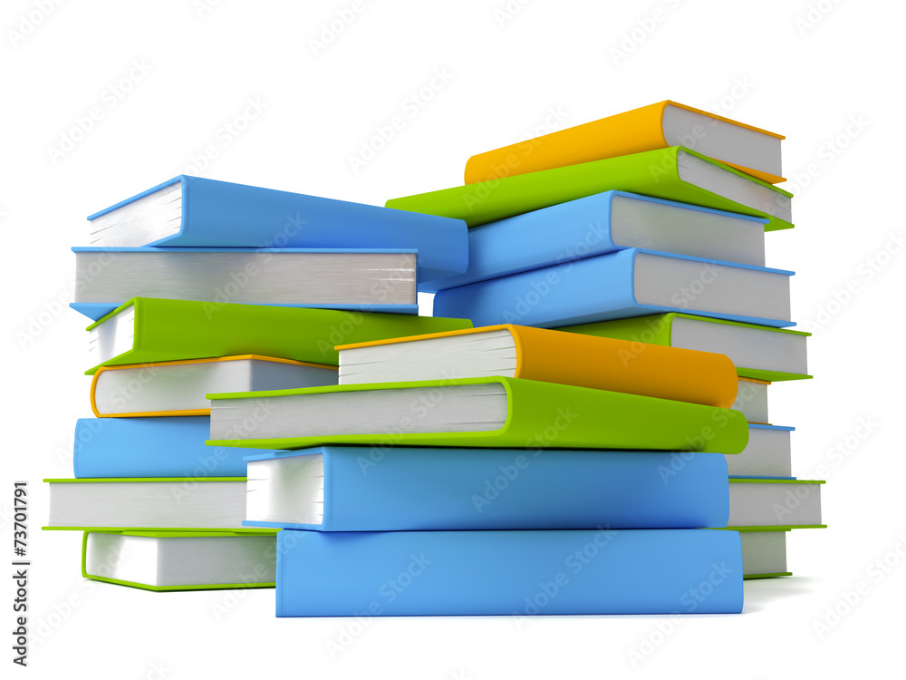Row of colorful books isolated on white Row of colorful books isolated on white
