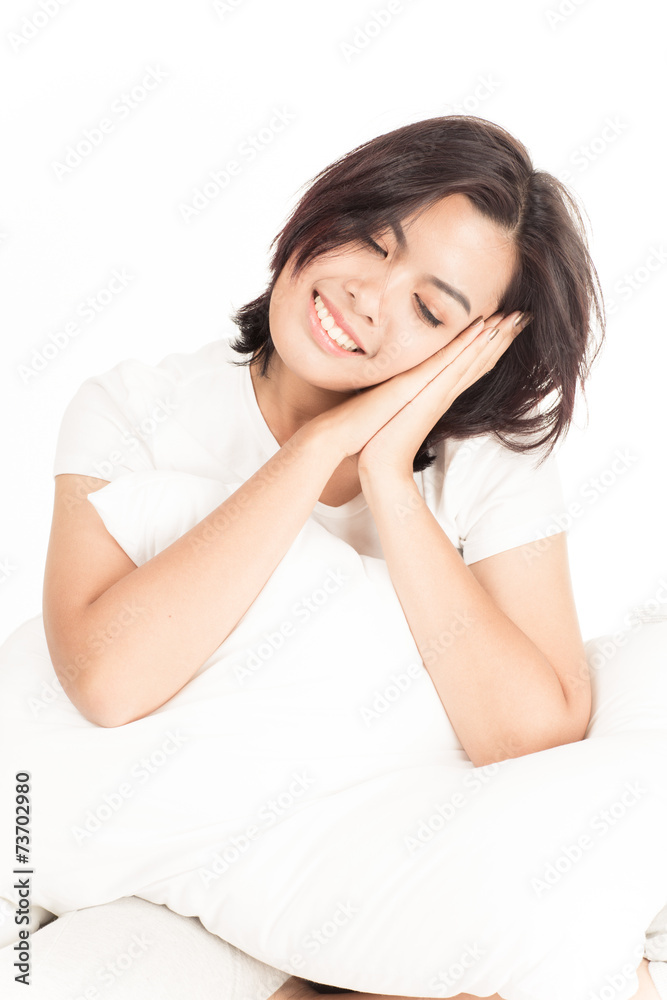 Portrait of a beautiful young woman in bed Portrait of a beautiful young woman in bed