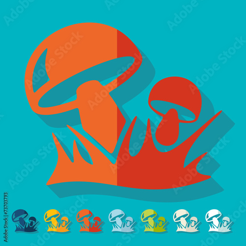 Flat design: mushrooms
