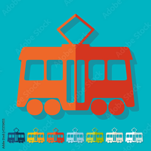 Flat design: tram