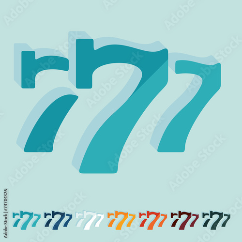 Flat design: three seven