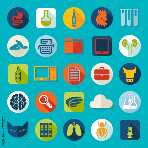 Set of veterinary flat icons