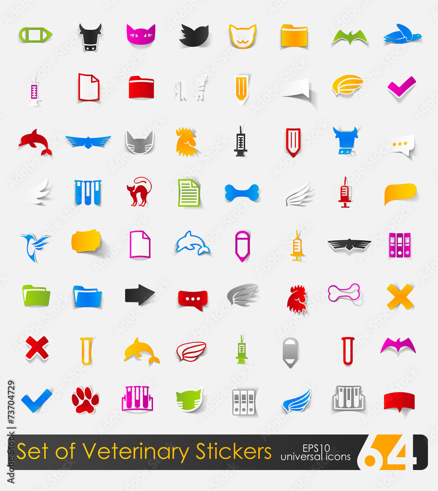 Set of veterinary stickers Set of veterinary stickers