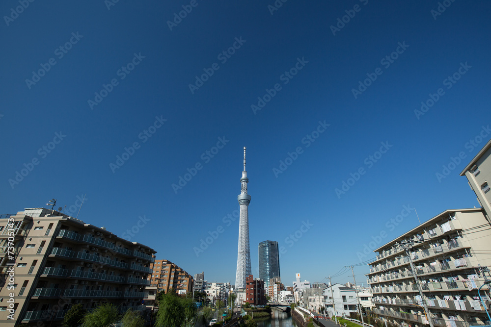 東京スカイツリーと北十間川