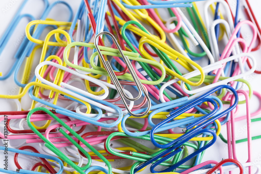 collection of paperclips in various colours collection of paperclips in various colours