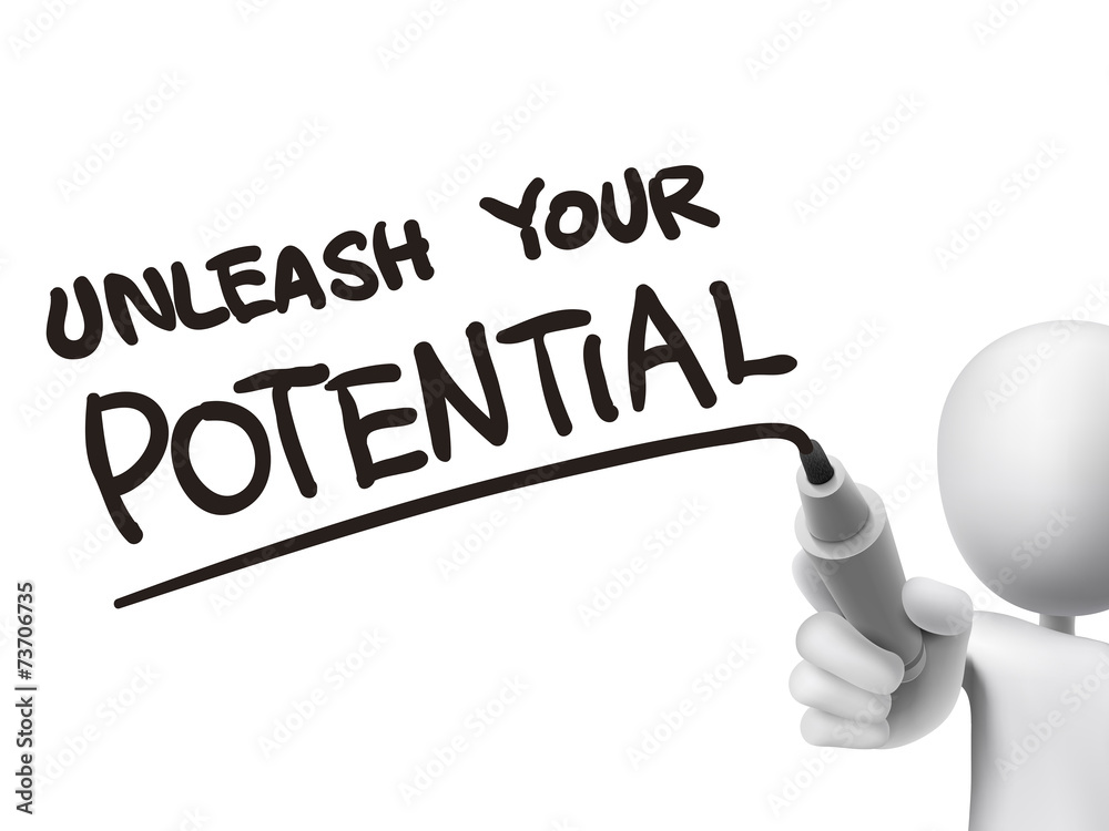 unleash your potential words written by 3d man unleash your potential words written by 3d man