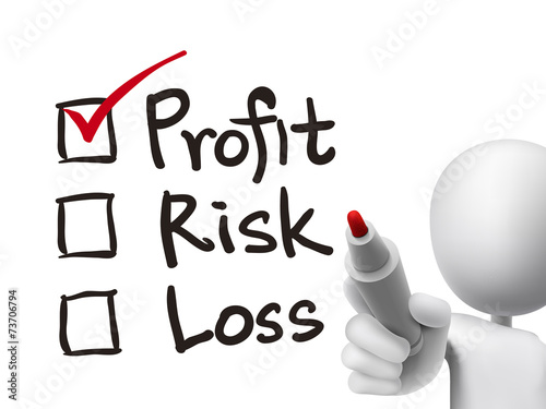 investment checklist checking by 3d man